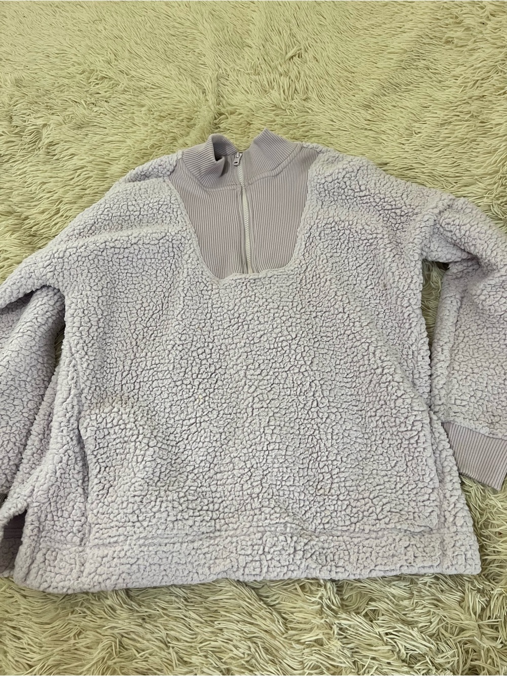 aerie Lavender Sherpa Half-Zip Teddy Jacket